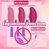 3 I 1 Bludande tryckande kaninvibrator med expansion för kvinnor Silikon stor storlek Wand Massager Dildo Sex Toys för vuxen L230518