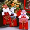Décorations de Noël Arbre Pendentif Suspendu Poupée En Peluche Ornements Mignons Père Noël Bownot Sac Cadeau Bowknot
