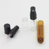 Atomiseur de parfum en vaporisateur en verre rechargeable - Mini flacons de 5 ml / 3 ml / 2 ml avec pompe noire, ambre / transparent - Format de voyage pratique Nmpcl