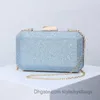 Borse a tracolla Sky Blue Fall Borse Bling Wedding Clutch Borse uniche Designer di lusso PU Borse per donna Cross Body Over Shoulder Bag 2022