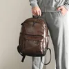 Rucksack Einfache Trendy PU Leder männer Große Kapazität Laptop Taschen Herren Student Schule Tasche Männliche Rucksäcke Reisen