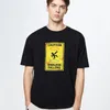 T-shirts pour hommes Rouille Jaune Avertissement Attention Tomber T-Shirt Hommes Dessin Animé Hauts Décontractés Haute Qualité Marque Homme Vêtements Cool Hip Hop Chemise Homme