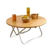 Camp Furniture Garden Camping Table Tourist Outdoor Foldable Portable Picnic Bamboo Round Folding Desk Nature Hike