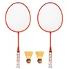 Badminton Rackets 1 Par fluorescerande färgracket H6508 med 2 bollar för barn utomhussportspel 230608