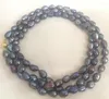 Chaînes femmes bijoux 9x10cm 115cm 45 ''collier noir bleu gris violet couleurs perle fait à la main véritable culture d'eau douce cadeau