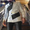 Erkekler Suits Blazers Gwenhwyfar Yüksek Qyality Özel Tasarım Trend Dikiş Yokları Takım Damat Balo Smokin Düğün 2 Parça Blazer Setleri 230609