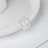 Orecchini a cerchio 925 Sterling Silver Line Ear Clip Semplice e di alta qualità A tre strati Versatile Earbone Female