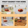 Dinnerware Sets Rattan Fruit Bowl Seagrass Basket Home Woven Round Wooden Organizer Display