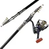 Rod Reel Combo 1.8-3.6m canna da pesca combinata canna da pesca telescopica in carbonio set di mulinelli canna da pesca corta canna da viaggio bastone basso carpa luccio kit completo 230608