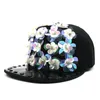 Beanieskull Caps Hip Hop Dance Show Women Baseball Cap Cool Nightclub Girl Nail Flower Glisten Nightbar Female 230608