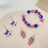 Pendant Necklaces Hip Hop American Flag Necklace For Women Men Fashion Punk Colorful Enamel Crystal Heart Party Gift Jewelry