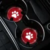 New 2PCS Dog Paw Shape Car Diamond Coaster Water Cup Slot Non-Slip Mat Silica Pad Cup Holder Mat Auto Interior Decor Accessories
