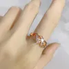 Cluster Rings Vintage Retro Wave Shaped Zircon Finger Wedding Engagement Bridal Ring For Women Esthetic Kpop Accessories SMyckespresent R226