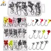 Fishing Hooks JYJ a box 1g 1.5g 2g 3g 3.5g fishing hook jig round head hook with mix colors fishing tackle hook for soft grub worm baits 230608