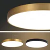 Modern Copper Ceiling Lamp Acrylic LED Gold Black Light Hotel Living Bedroom Bar Cafe Balcony Store Luxury Thin Metal Lighting