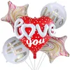 Andra evenemangsfestleveranser 5 PCSSet Round Heart Foil Ballonger med glada kärleksbrev Globos Wedding Valentine's Day Birthday Party Decorations Wholesale 230608