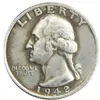 Moeda banhada a prata dos EUA 1942 P/D/S Washington Quarter Dollars