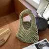 Shoulder Bags Crochet Hand Knit Bag Macaron Cotton Rope Hollow Out Handbag Straw Bag Korea Beach Woven Fishnet Bag