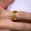 Roestvrijstalen ringen voor mannen en vrouwen Roterend ontwerp met unieke kartels Sieraden Feestgeschenk Modieus en veelzijdig Laat uw persoonlijkheid zien yw182R-672