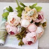 Dekorativa blommor kransar 1Bunch European Artificial Peony Decorative Party Silk Fake Flowers Peonies For Home El Decor Diy Wedding Decoration Wreath 230608