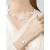 Luxur Design Populära Double Side Clover Pendant Necklace Armband Designers 18K Guldpläterad rostfritt stålsmycken för gåva