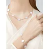 Vackra unga damer Double Side Clover Pendant Necklace Armband Designers 18K Guldpläterad rostfritt stål smycken för gåva