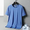 Men's T Shirts Mesh Quick Dried Ice Silk T-shirt For Men's Loose Plus Size L-8XL Round Neck Summer Thin Sports Korean Half Sleeve Top