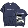 Men's T-Shirts Anime Drift AE86 Initial D Double Sided T-shirt O-Neck Short Sleeves Summer Casual Unisex R34 Skyline GTR JDM Manga T Shirts 230608