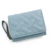 Wallets For Women Heart Embroidery Kawaii Cute Small Short Wallet Luxury Designer Ladies Purse Pink Girls Leather Coin