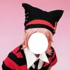 BeanieSkull Caps Japanese Punk Rock Gothic Hat Red Black Cat Ear Women Girls Harajuku Streetwear Cos Cool AFC1051 230608