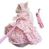 Colliers pour chiens laisses robe pour animaux de compagnie belle corde de Traction réglable motif Floral lapin lapin princesse pour l'été Z0609