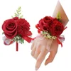 Декоративные цветы девочки подружка невесты запястье свадебное выпускное вечеринка корсаж браслет