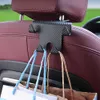 New Carbon Fiber Car Seat Headrest Hook with Universal Mobile Phone Holder Multifunction Back Seat Hook for Purses and Bags