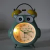 Desk Table Clocks Cartoon Owl Mute Digital Wake Up Clock Cute Totoro Ring Bell Metal Bedroom Quartz Alarm With Night Light 230608