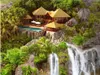 Sfondi Murale personalizzato 3d Wall On The HD Tropical Seascape Window Waterfall Scenery Decor Po Wallpaper In Living Room