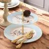 Plates English Afternoon Tea Heart Plate Cake Stand Ceramic Double Layer Fruit European Living Room Table