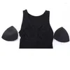 Women's Shapers Detachable Vest Crop Top Women's Slimming Tank Bra Sports Shapewear With Chest Pad Long Underwear