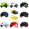 Cykelhjälmar Aero Hjälm TT Tid Försök Cykelhjälmar för kvinnor Män Goggles Race Road Bike Helmet With Lens Outdoor Cycling Safety Caps 230608