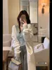 Women's Two Piece Pants Womens Peice Sets Solid Lazy Wind White Sweater Coat Knitted Cardigan Top Casual 2023 Autumn Fashion Set