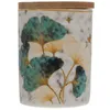Storage Bottles Ceramic Cookie Jar Ginkgo Candy Loose Tea Canister Sealed 9.7X7X7CM Multi-function Container Jars Lids Ceramics