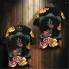 Herren-T-Shirts im chinesischen Stil, Dunhuang Feitian, kurzärmeliges Eisseiden-Schnelltrocknendes schwarzes Freizeit-T-Shirt 2023, Sommer-All-Match