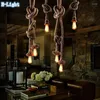 Pendant Lamps 2 Bulb Creative Personality Rope Lights DIY Vintage Restaurant Lamp Dining Room Single Lighting