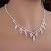 Colares com pingente simples elegante colar de cristal de strass vestido de jantar de casamento feminino com acessórios de joias