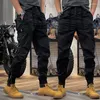 Pantaloni da uomo estivi e autunnali Cargo vintage da uomo elastico in vita multitasche allentato casual piede a grappolo di grandi dimensioni