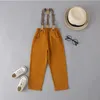 Overalls Autumn Spring Kids Clothes Boys Suspender Pants Solid Ginger Fashion Baby Clothing Trousers with Braces 230608