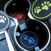 New 2Pcs Non-slip Car Water Cup Pad Cat paw footprint Rubber Mat for Bottle Holder Coaster Auto Interior Anti-skid Cup Holders