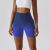 Женские шорты Ombre бесшовные йога шорты Scrunch Butt Shorts Summer Sportswear Fitness Activeire для женщин отталкивает леггинсы с добыча 230608