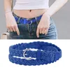 Belts Women Braided Belt Soft Fashion Gift PU Leather Adjustable Size Daily Eye Catching Skinny Single Pin Buckle Solid