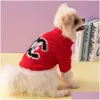 Dog Apparel Classic Brands Designer Clothes Winter Warm Pet Sweater Turtleneck Knit Coat Thick Cats Puppy Clothing Drop Delivery Hom Dhfnb