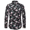 Koszulki męskiej sukienki hawajskie męskie koszulę z długim rękawem Summer Casual Floral Męska koszula ML09